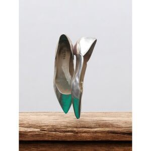 Guess by Marciano Ballet Flats 8.5M Gold Metallic Leather Pointed Toe Coquette